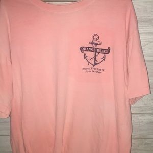 Peach orange beach vintage tshirt.